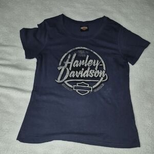 Harley-Davidson Blue Short Sleeve Tee with Iconic Logo